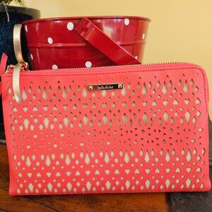 NWOT Stella & Dot Red Laser Cut Clutch